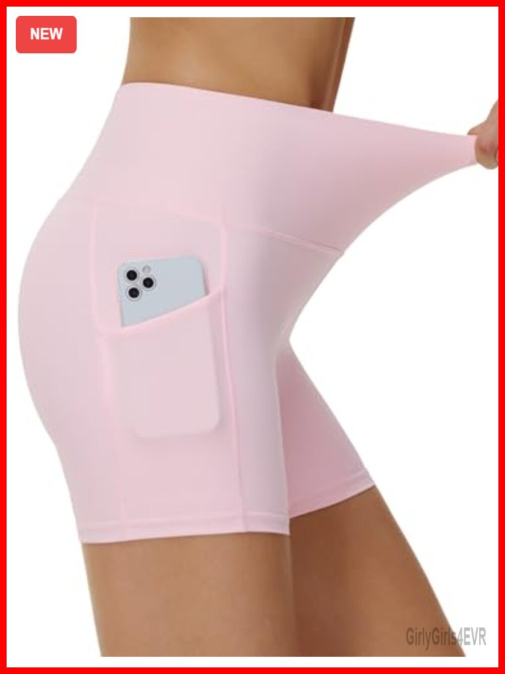 High Waist Yoga Biker Shorts Side Pockets Polyamide Spandex Tummy Control